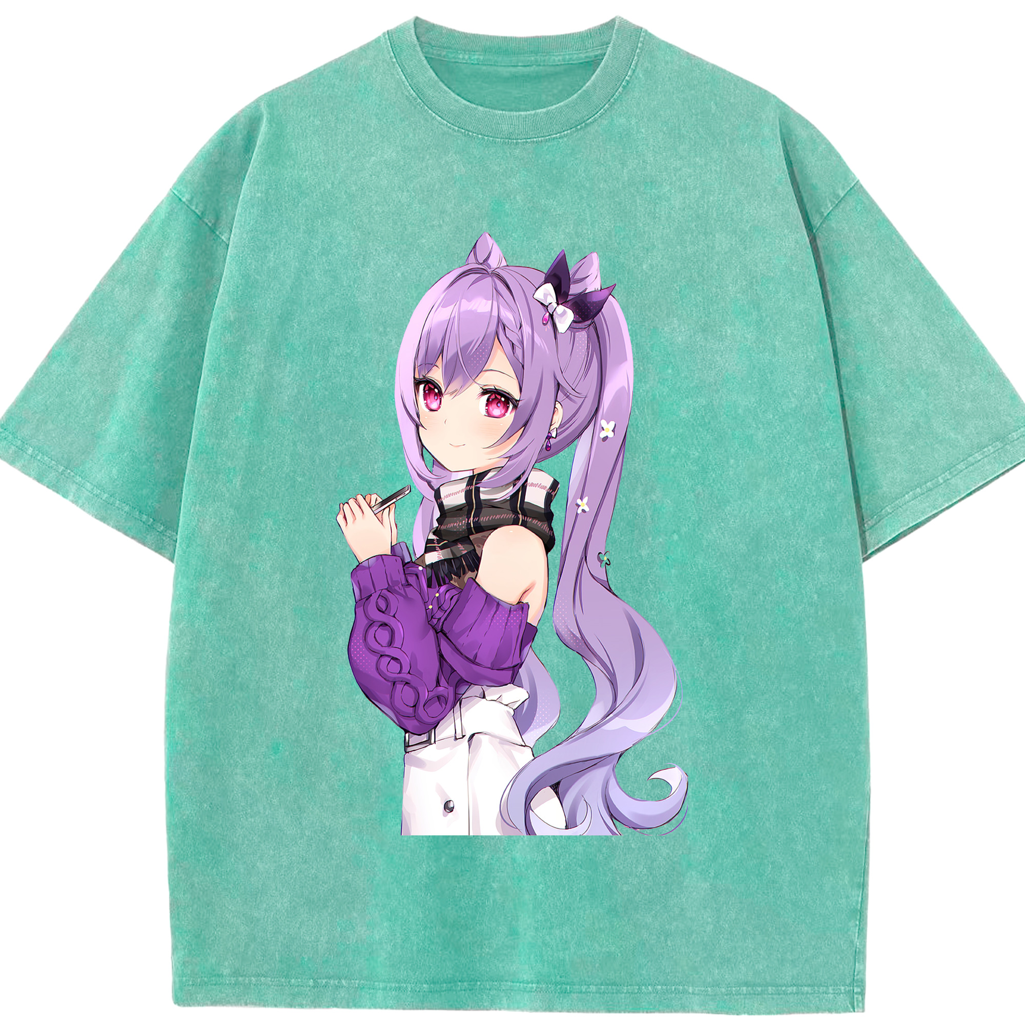 げんし神 刻晴 こくせい genshin Kokusei 綿100% ヴィンテージ風 半袖Tシャツ（フロントプリント）